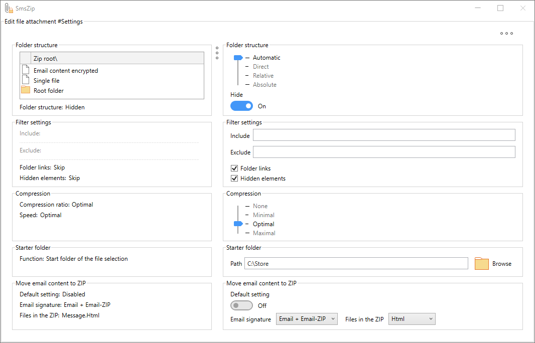 Settings file attachment