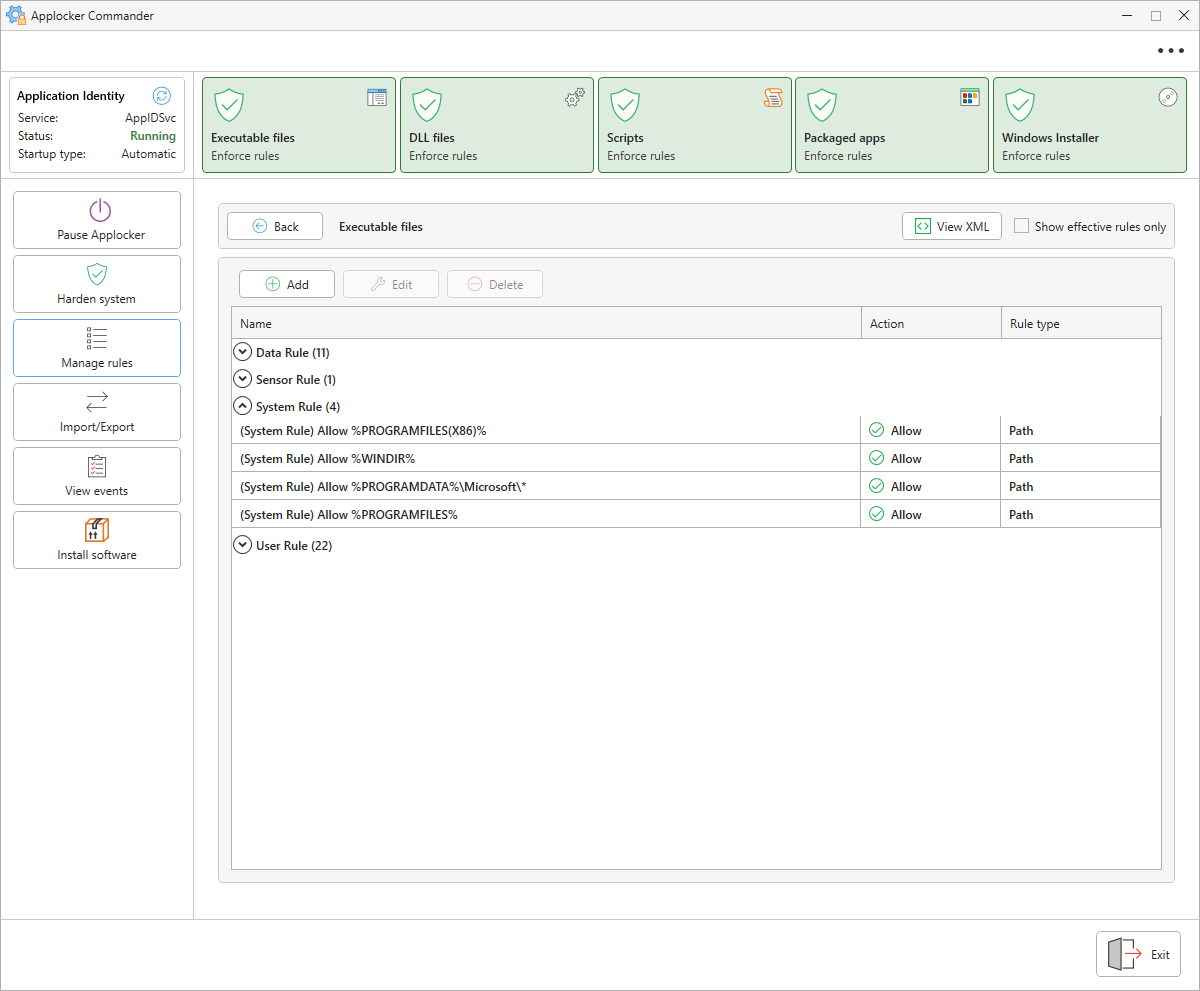 Manage Ruls